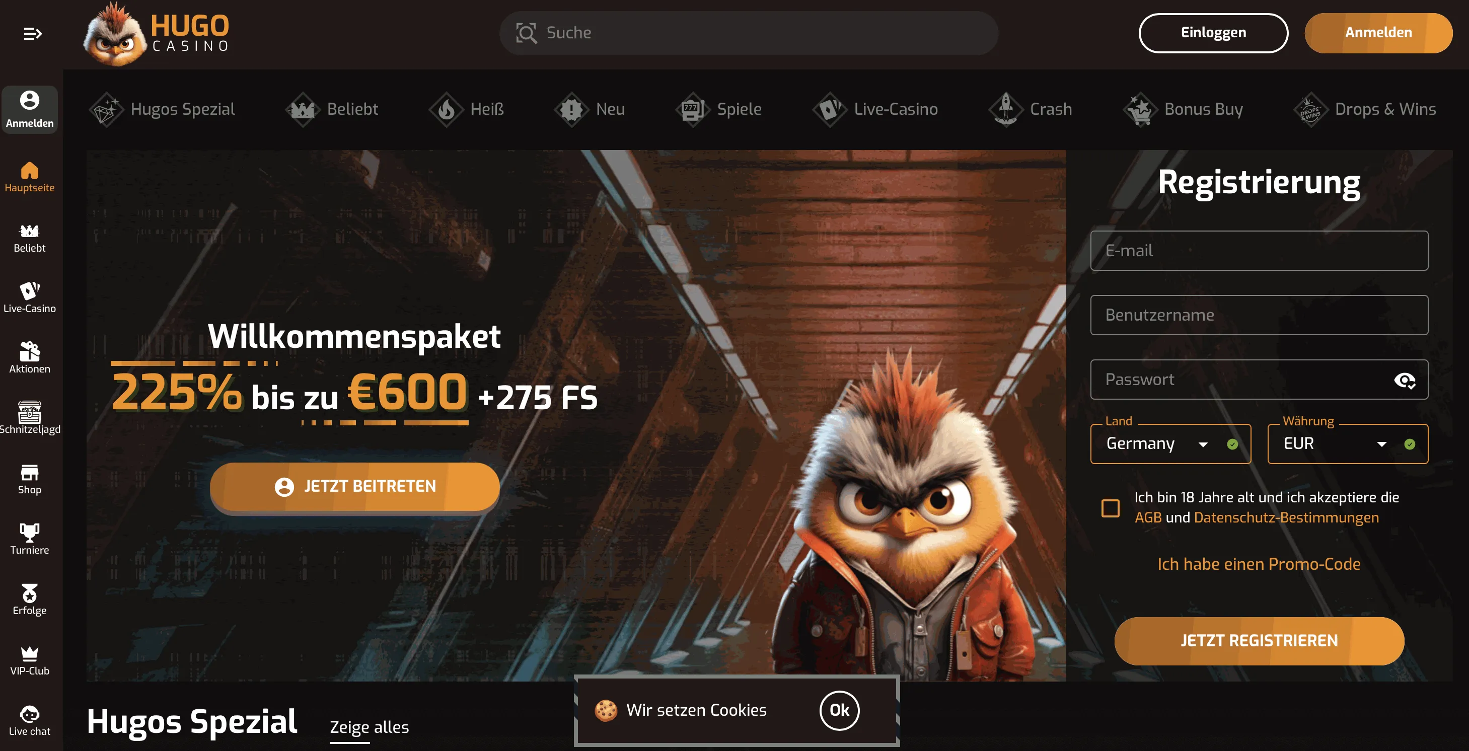 Hugo Casino Online Casino Startseite
